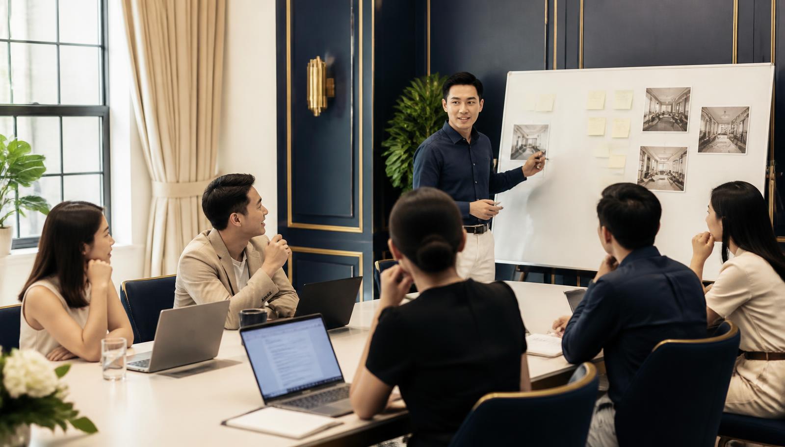 Lớp học và phiên thực hành thực tế tại ERICH ACADEMY — học viên làm việc cùng chuyên gia trên bài toán thật.